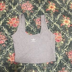 Adidas Heather Gray Women's Crop Tank Top